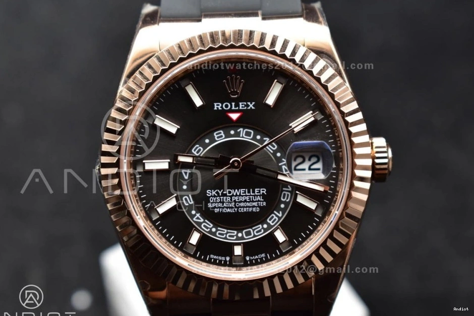 Dial (Gain Oyster-flex Strap 1:1 on A23J RG ZF Weight) Best Sky-Dweller Grey Edition 336235 0113